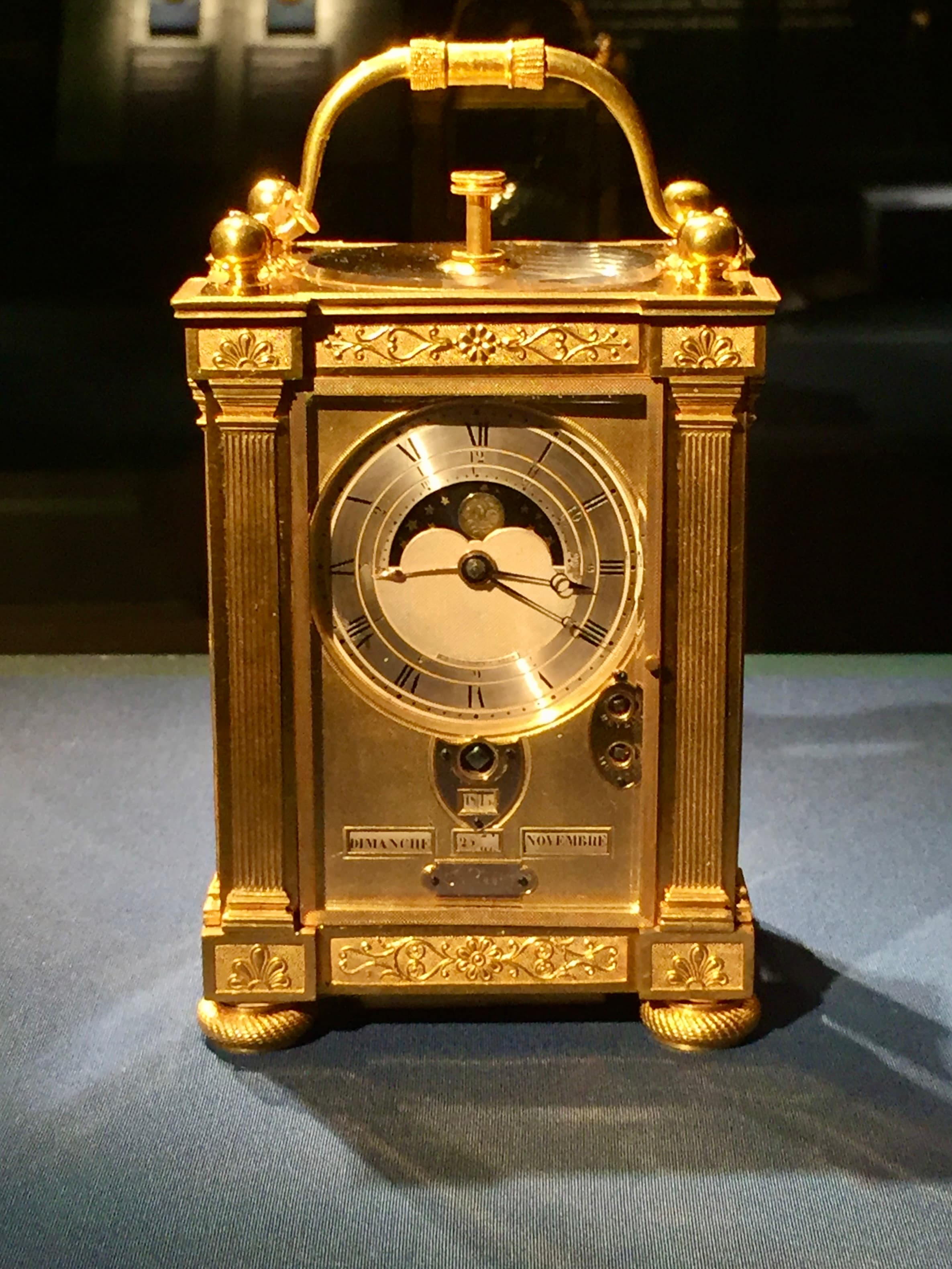 A Breguet clock with a perpetual calendar complication